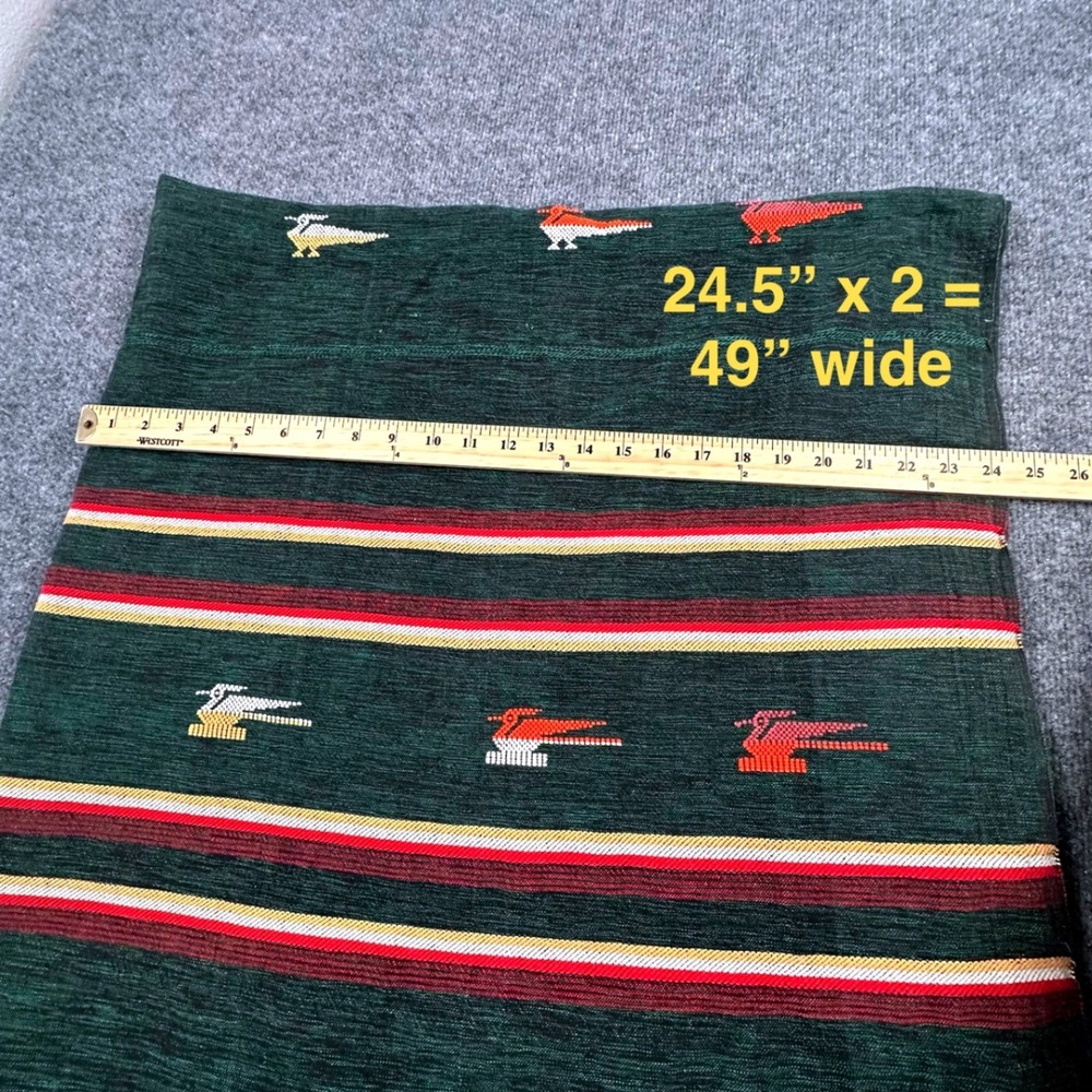 98"x49"  Chimayo Thunderbird Arrows Geometric Embroidered Stitch Sheet‎ Curtain - Picture 4 of 12